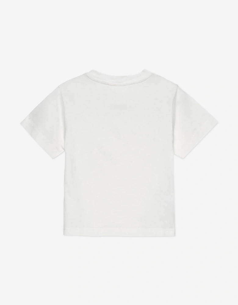 Girls Stickers Bear Regular T-Shirt in Ivory