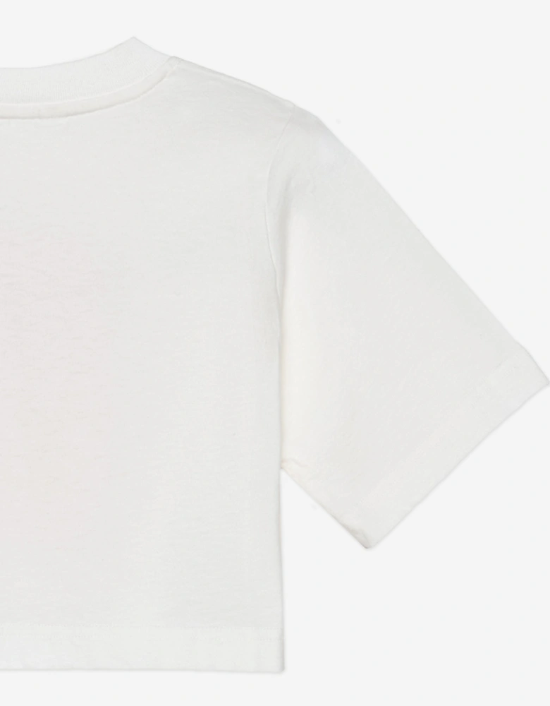 Girls Palms Landscape Crop Over T-Shirt in Ivory