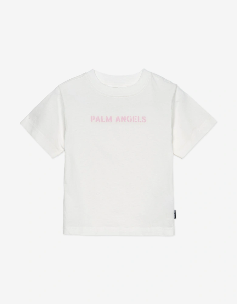 Girls Logo Stamp Regular T-Shirt in Ivory