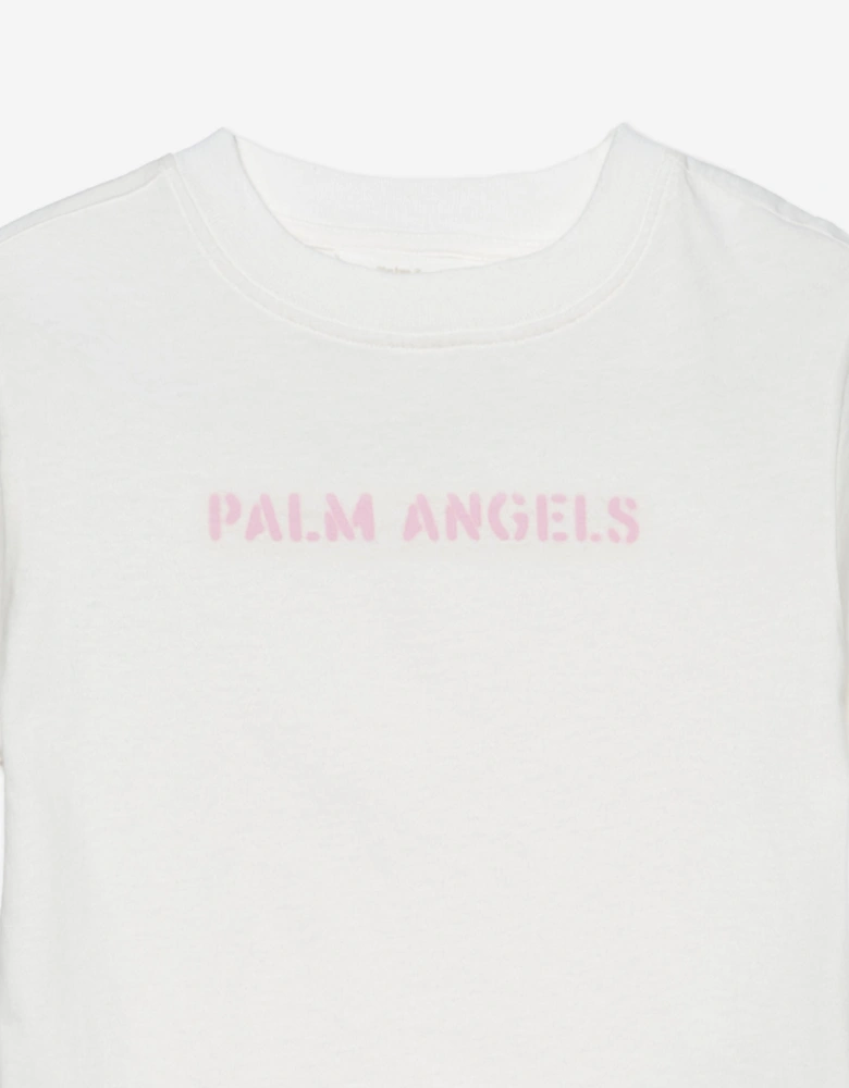 Girls Logo Stamp Regular T-Shirt in Ivory