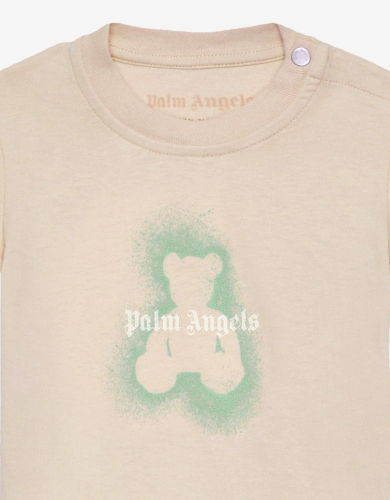 Baby Boys Spray Bear T-Shirt in Beige