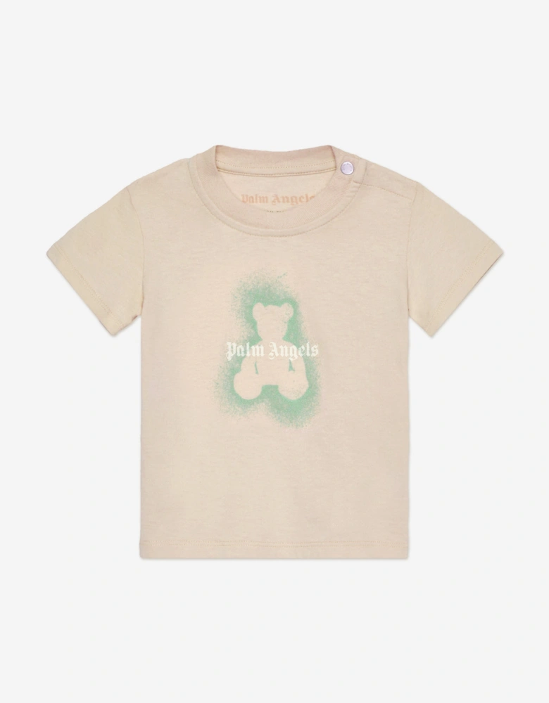 Baby Boys Spray Bear T-Shirt in Beige