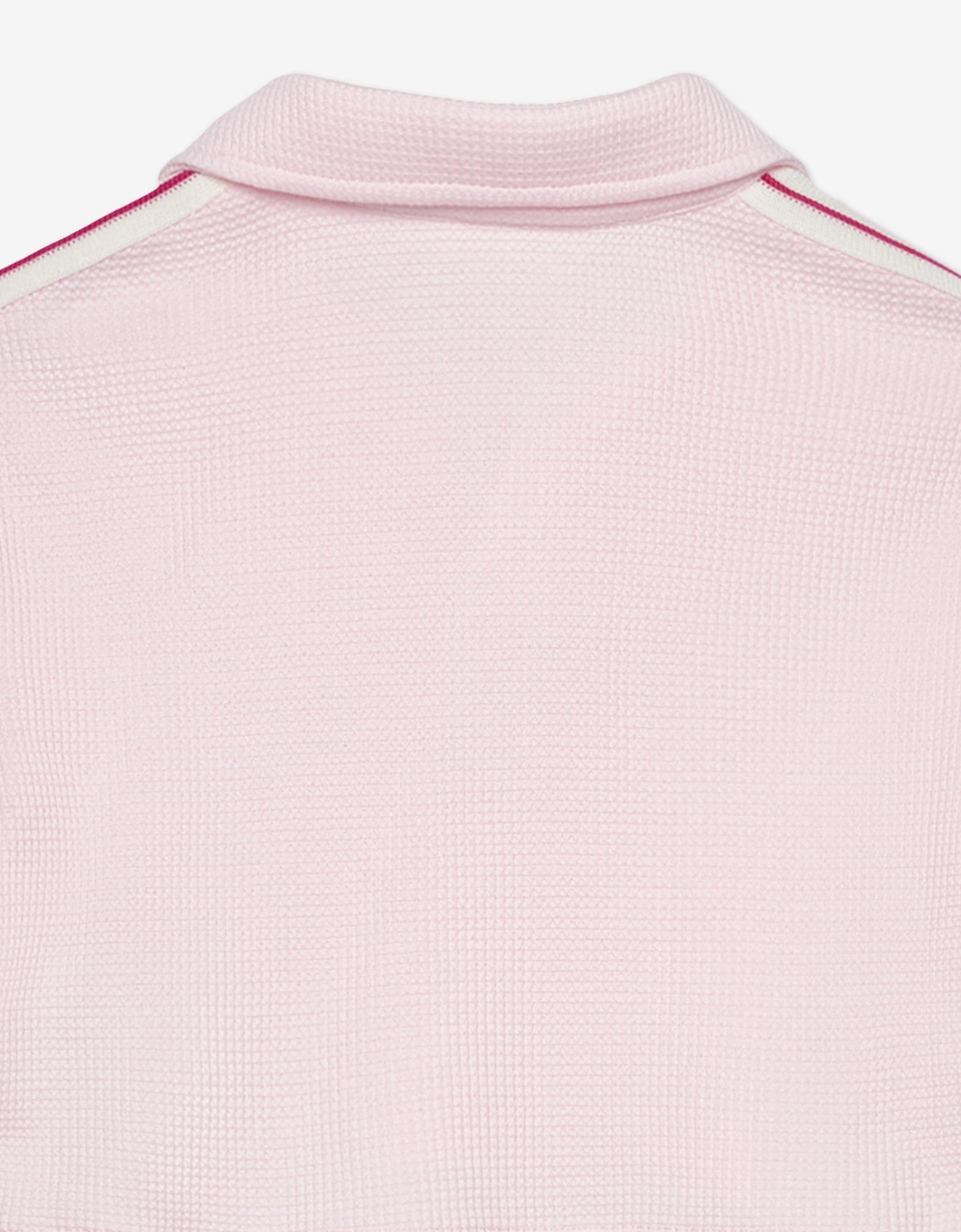 Girls Knit Track Cropped Polo Shirt in Pink