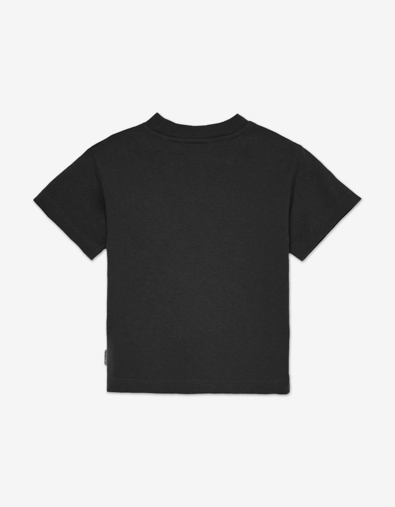 Boys Spray Bear Regular T-Shirt in Black