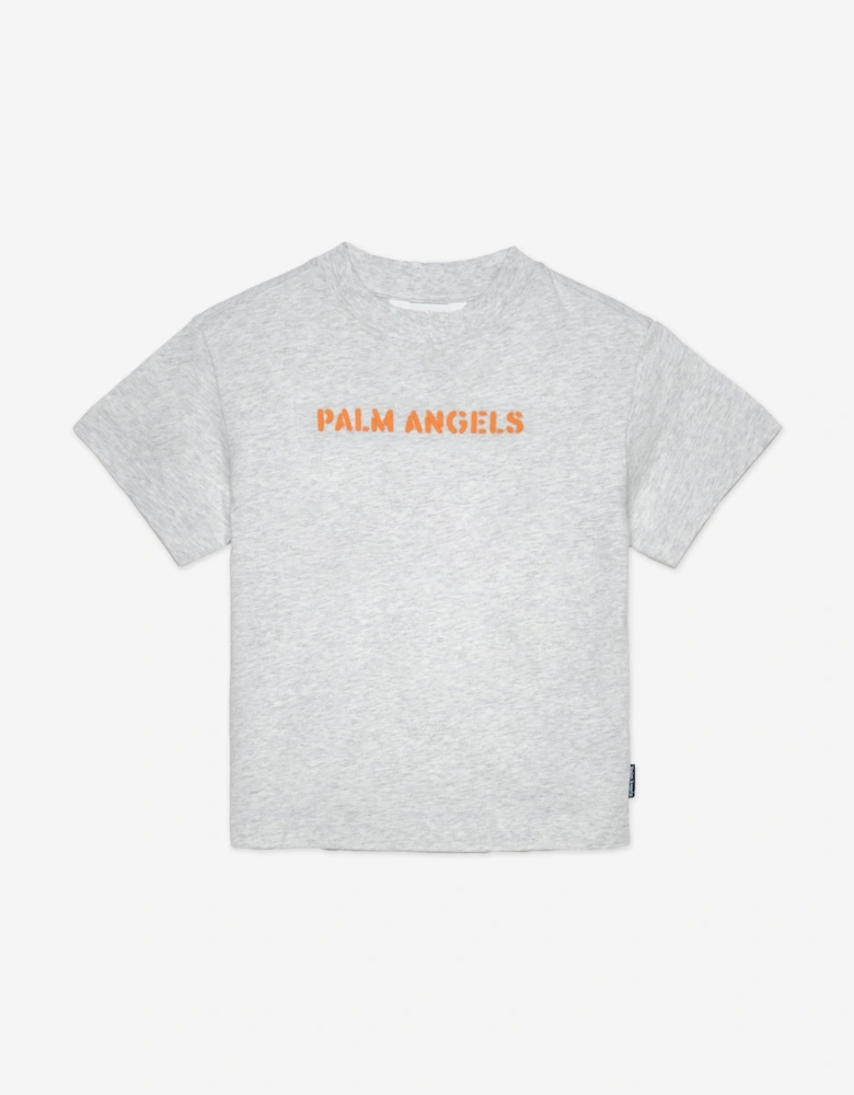 Boys Logo Stamp Regular T-Shirt in Grey