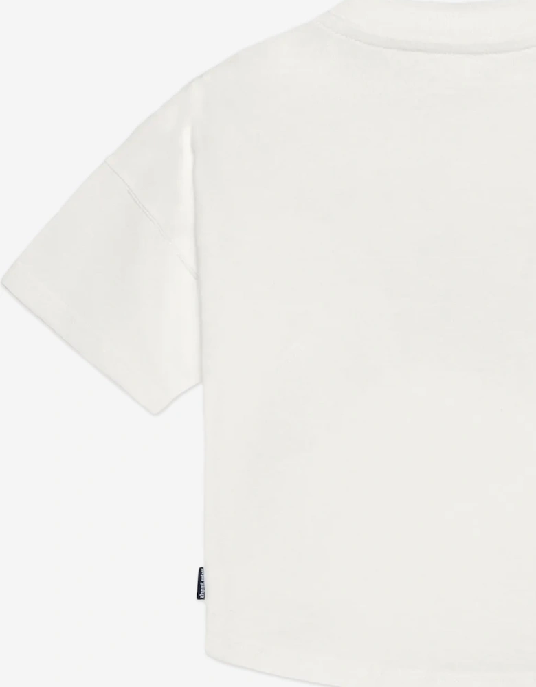 Girls Mascot Bear Over T-Shirt in Ivory