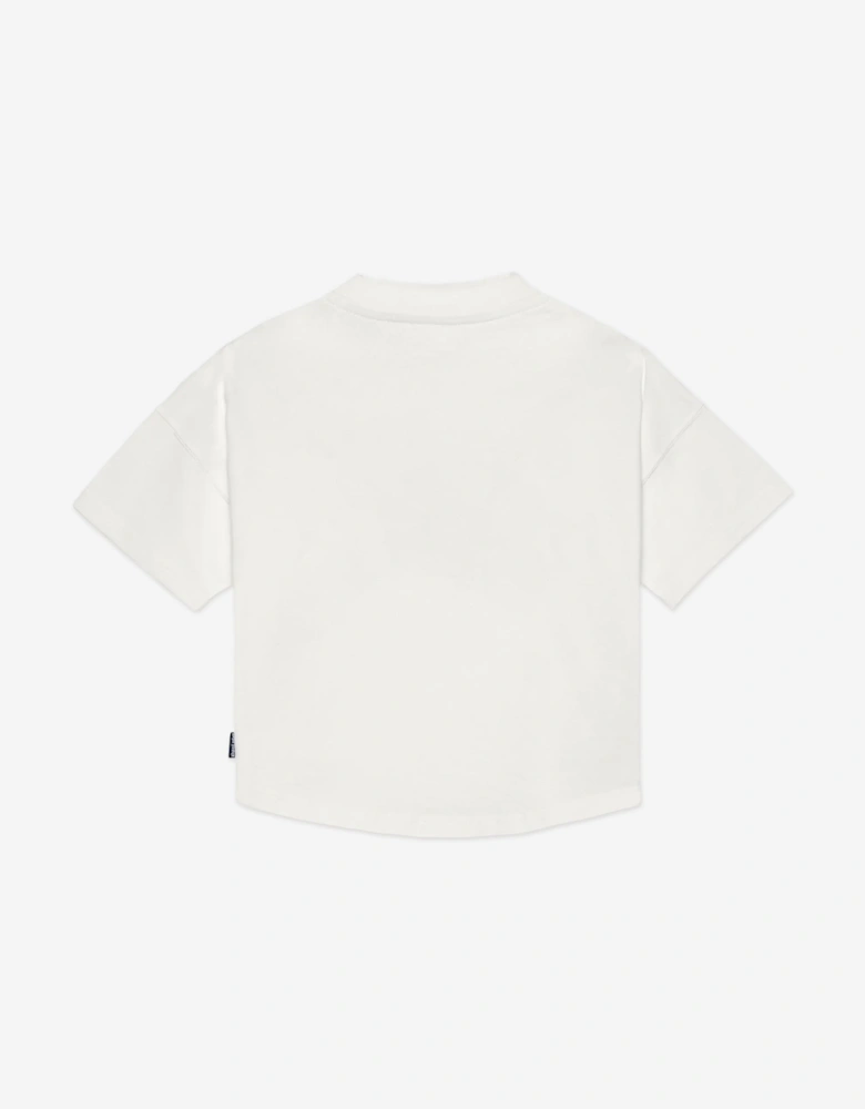 Girls Mascot Bear Over T-Shirt in Ivory