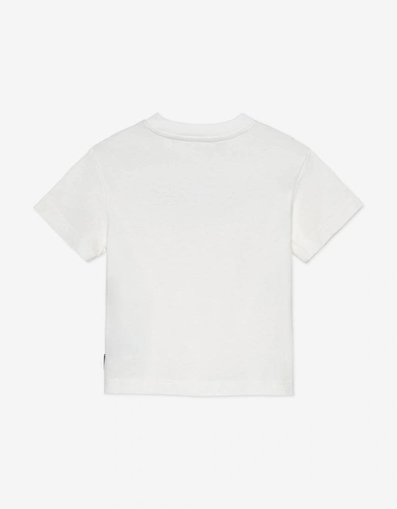 Boys Logo Stamp Regular T-Shirt in Ivory