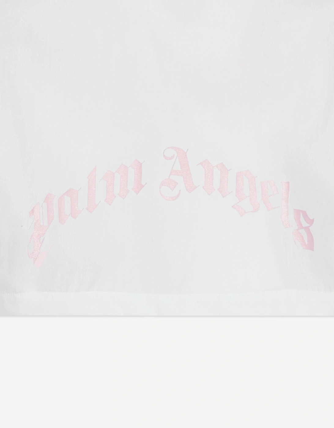 Girls Curved Logo Cropped Shirt in Ivory