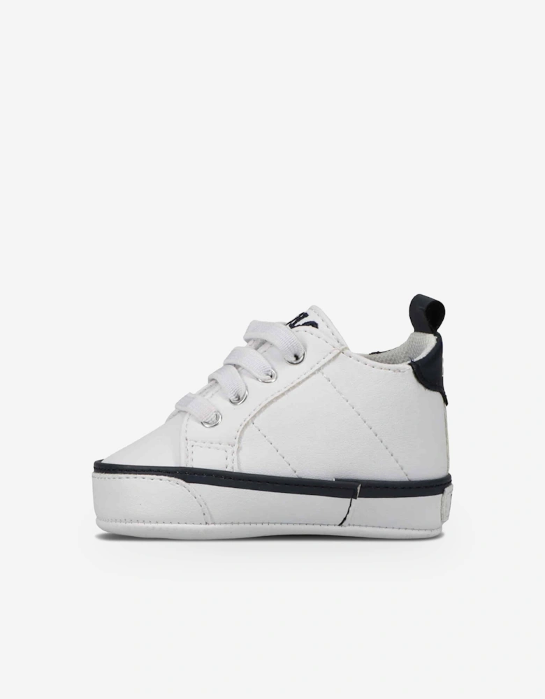 Baby Quilton Bear Gore Hi Trainers in White