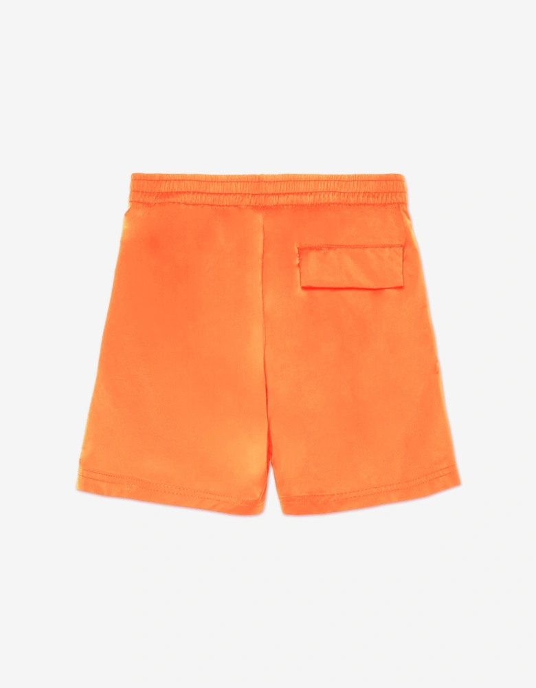 Boys Overlogo Swim Shorts in Orange
