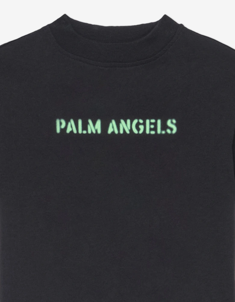 Boys Logo Stamp Regular T-Shirt in Black