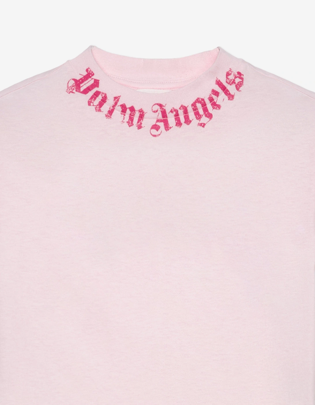Girls Neck Logo Brushed Regular T-Shirt in Pink