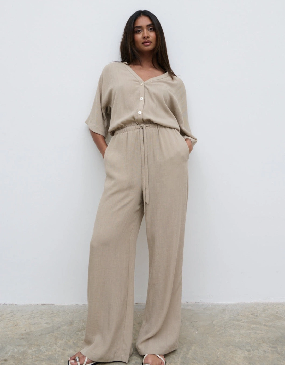 Carey Easywear Jumpsuit - Stone