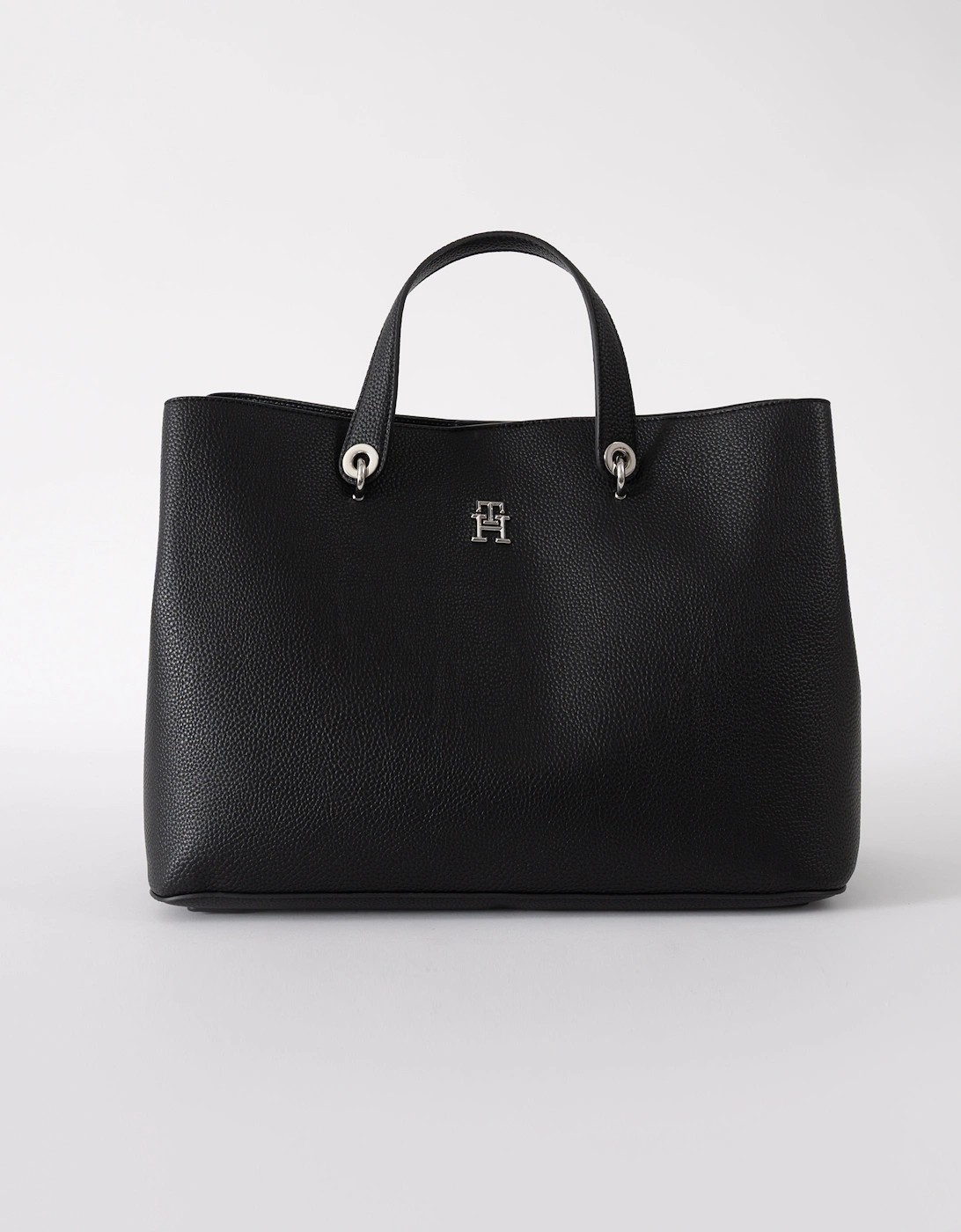 Tommy Hilfiger Women's Black Th Emblem Satchel Bag - Size: One Size