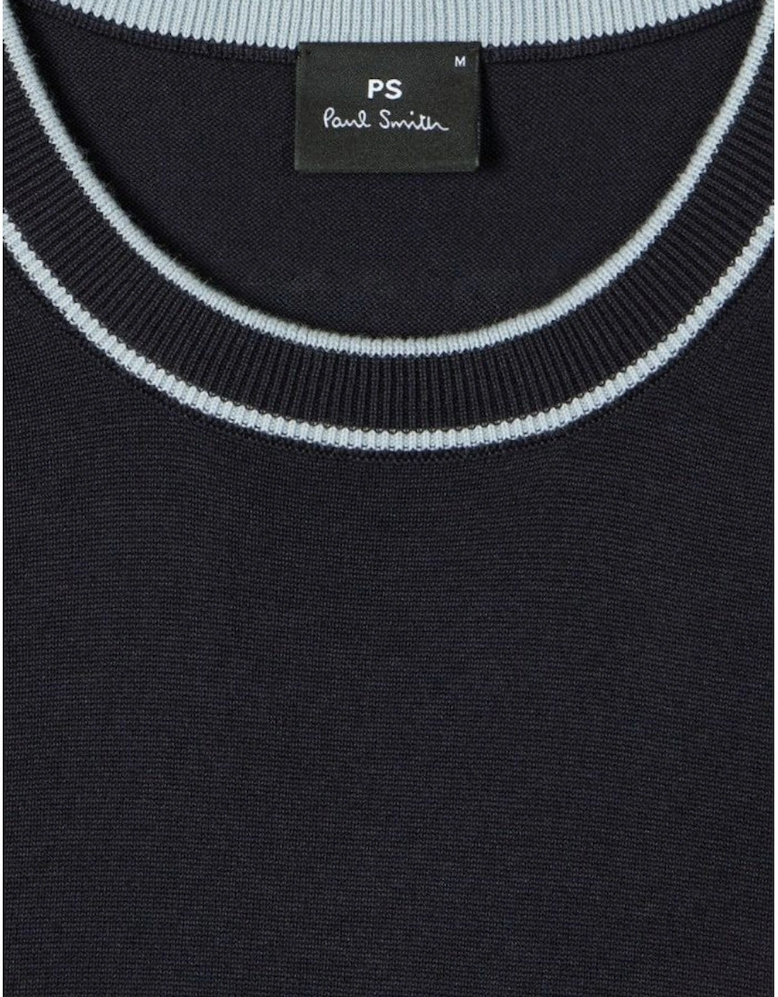 PS Tipped Knitted  T-Shirt 49 DK NAVY