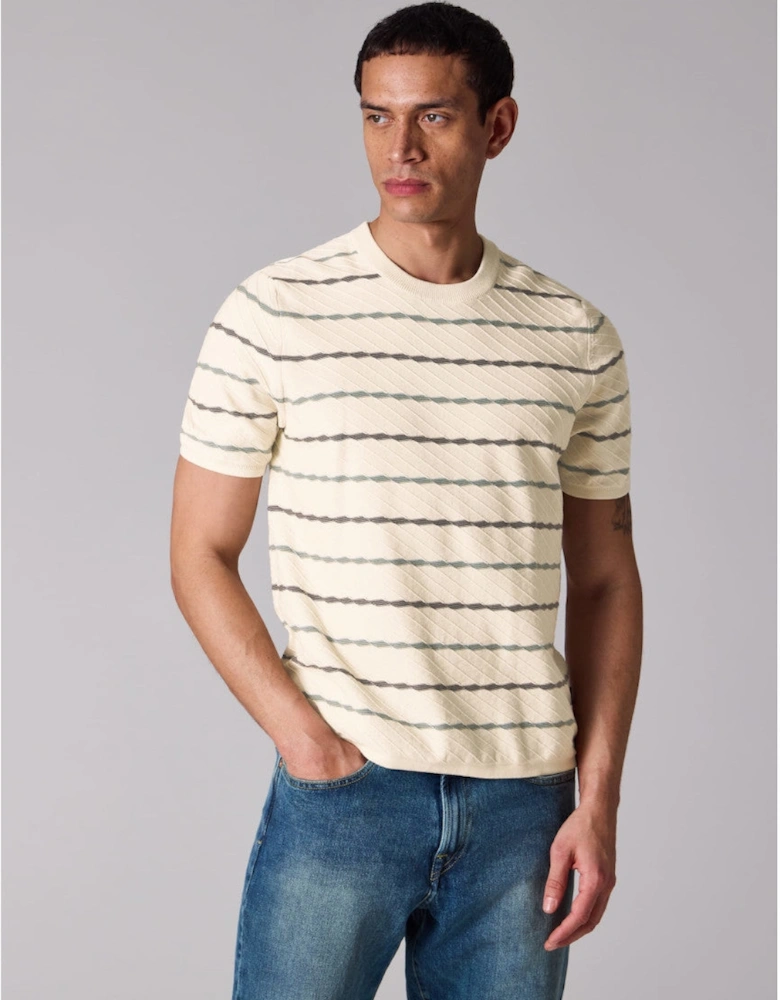 PS Striped Knitted T-Shirt 04 Ivory