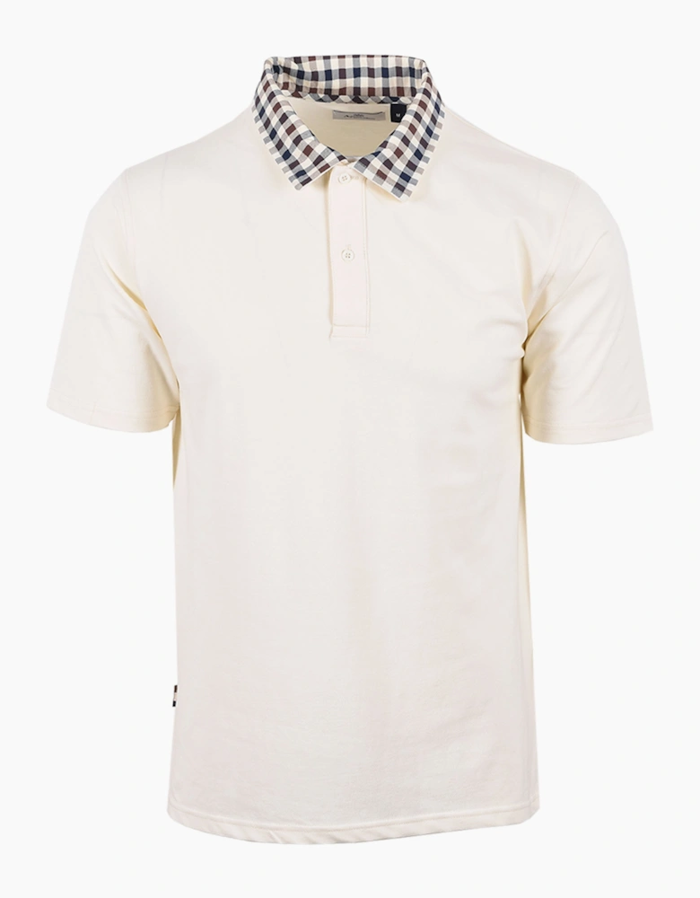 CLUB CHECK COLLAR POLO OLD WHITE