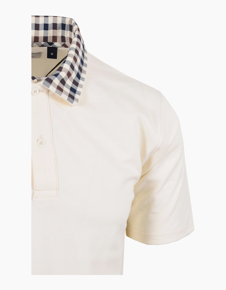 CLUB CHECK COLLAR POLO OLD WHITE