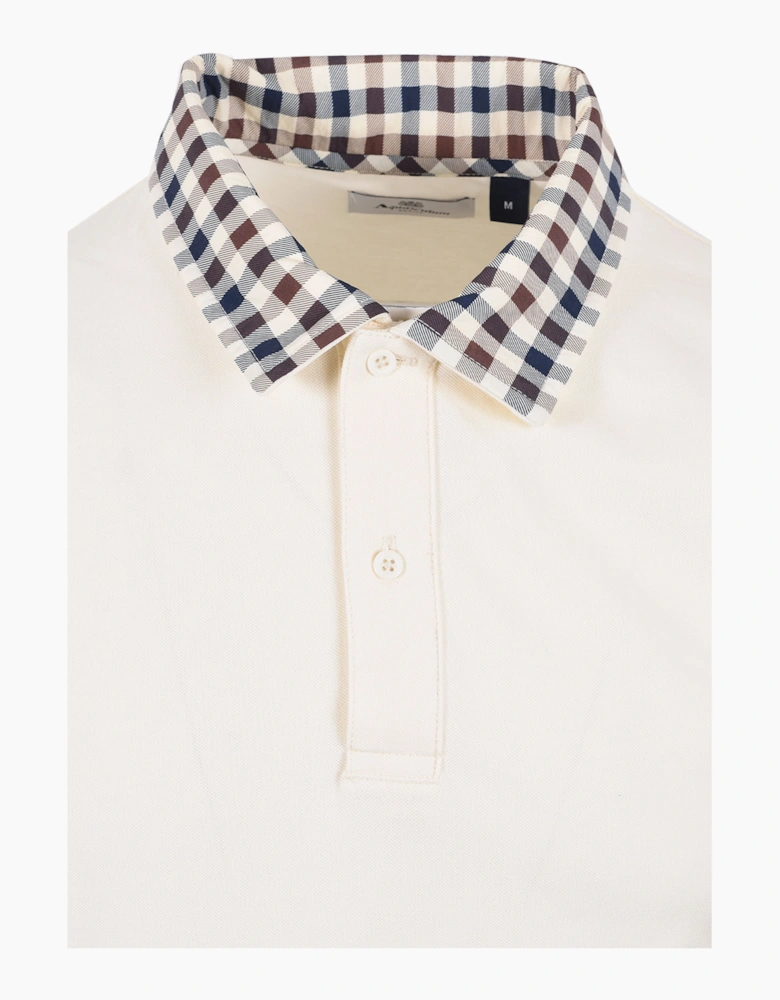 CLUB CHECK COLLAR POLO OLD WHITE