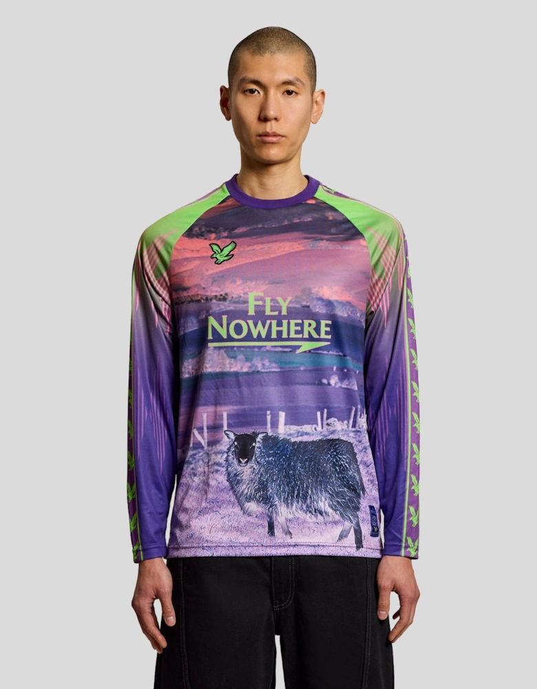 Black Sheep Graphic Long Sleeve Football Jersey