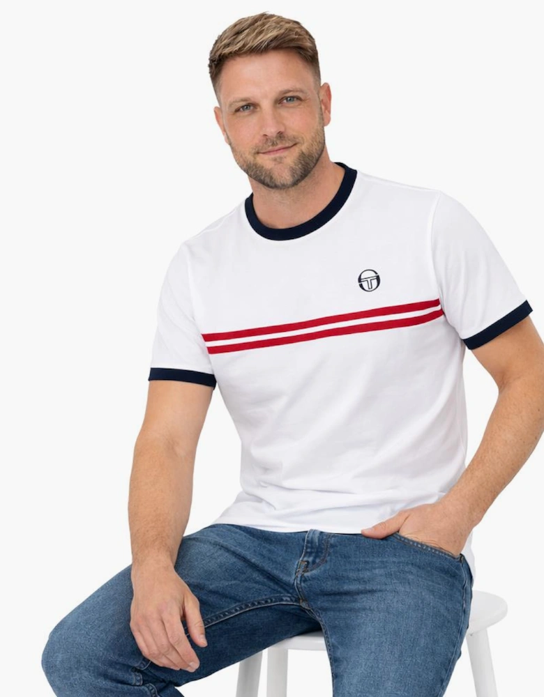 Supermac T-Shirt White/Maritime Blue/Adrenaline Rush