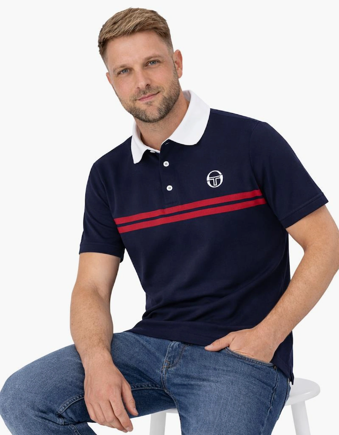 Supermac Polo Shirt Maritime Blue/Adrenaline Rush