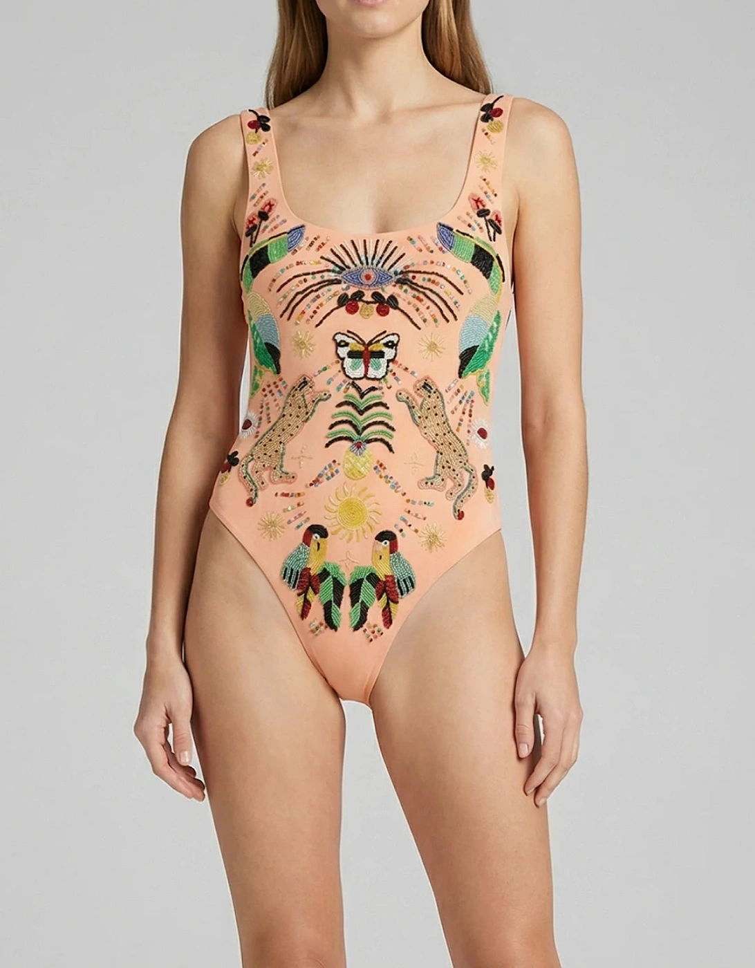 Willow Hand Embroidered Swimsuit - Nude, 8 of 7
