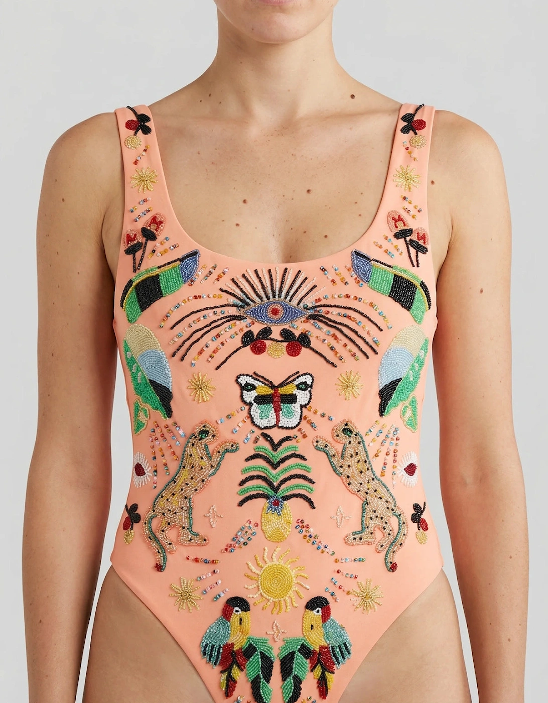 Willow Hand Embroidered Swimsuit - Nude