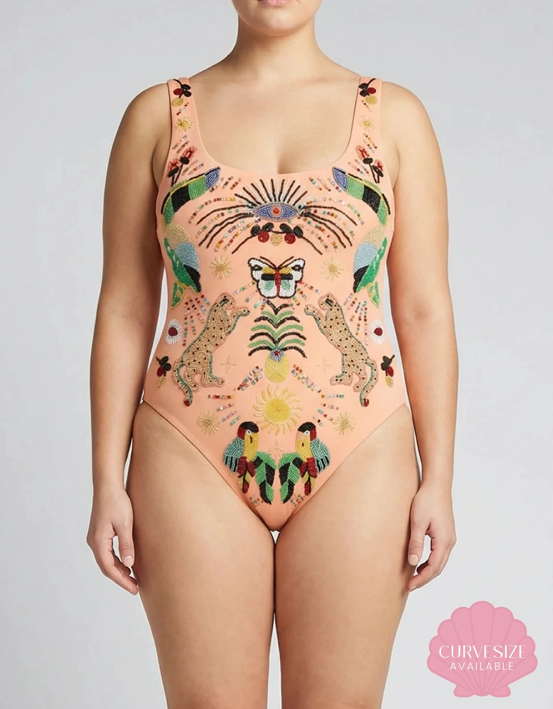 Willow Hand Embroidered Swimsuit - Nude