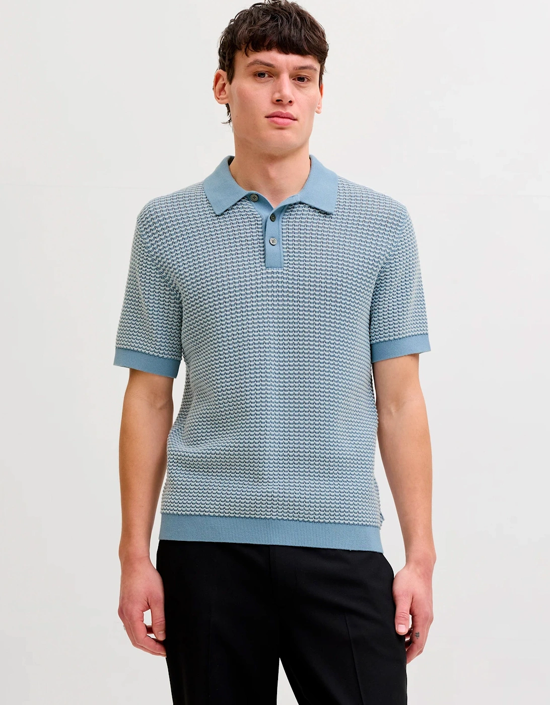 Knit Polo Short Sleeve Ashley Blue/Twist