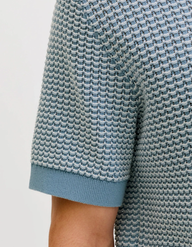 Knit Polo Short Sleeve Ashley Blue/Twist