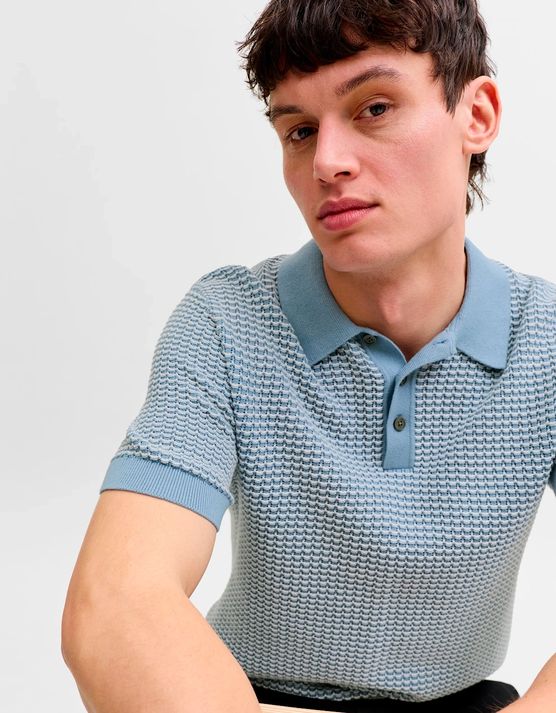 Knit Polo Short Sleeve Ashley Blue/Twist