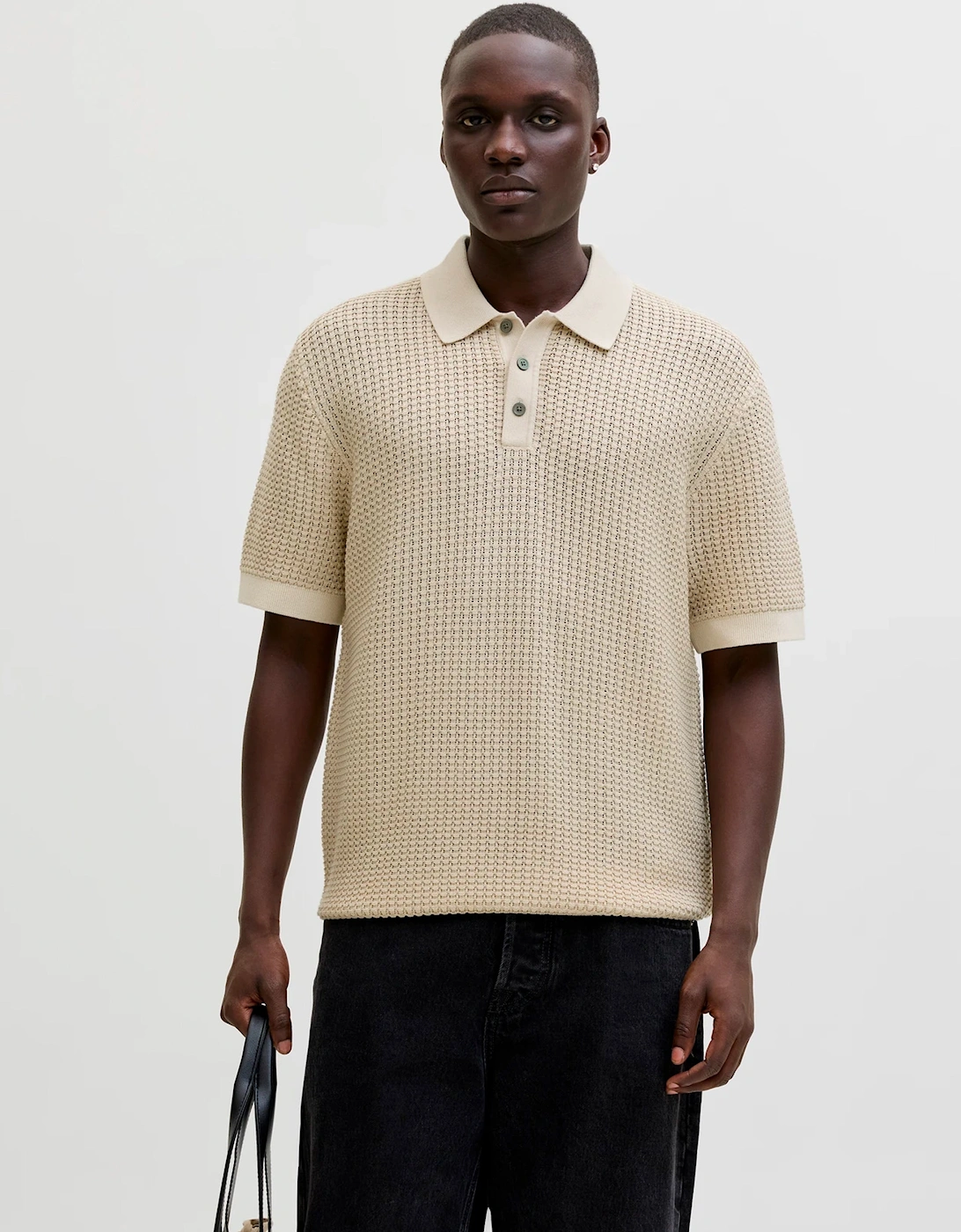 Knit Polo Short Sleeve Whitecap Gray/Twist