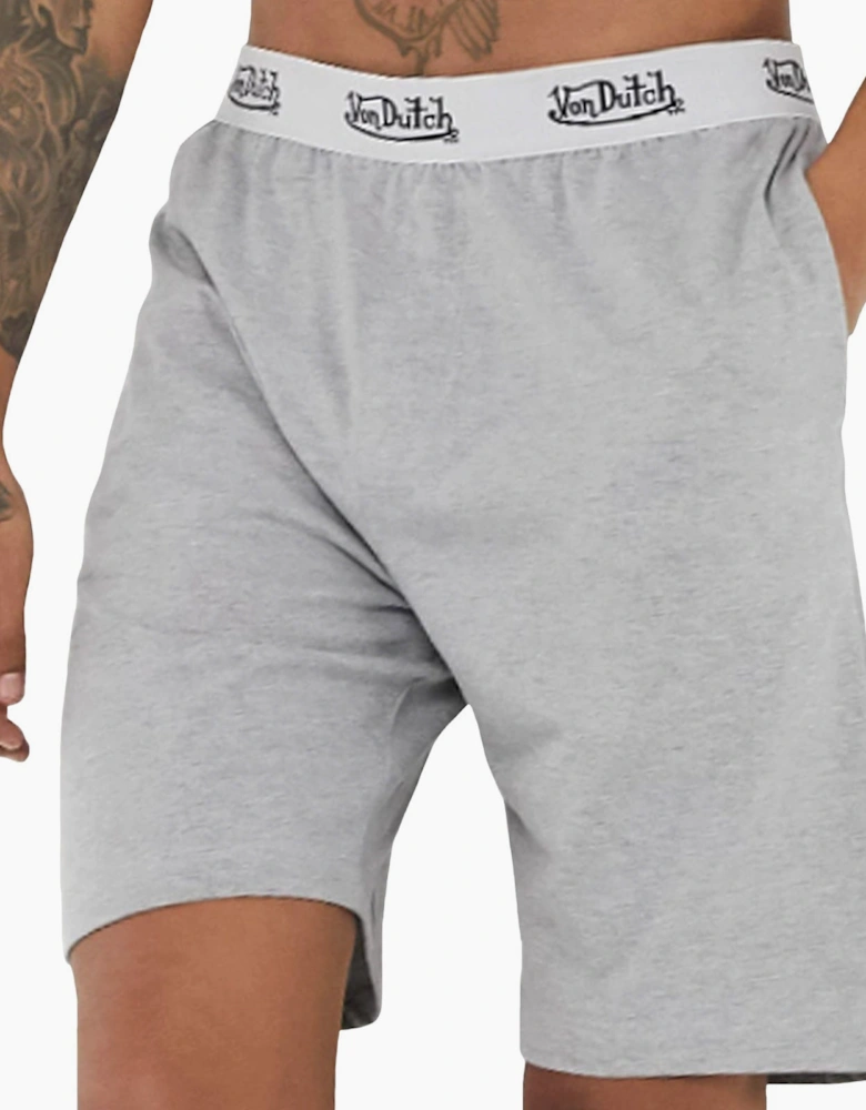 Mens Dax Waist Lounge Shorts - Grey Marl