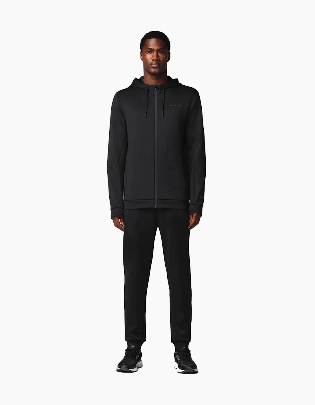 Flex Full Zip Men's Black Hooded Sweatshirt