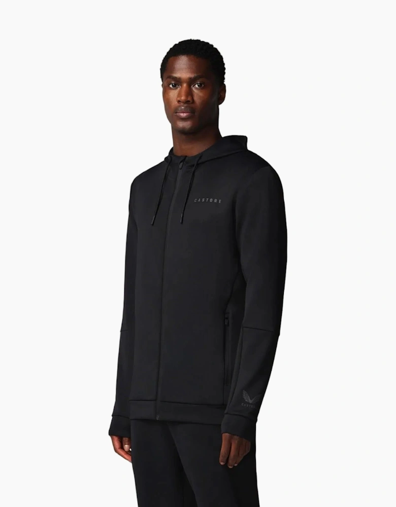 Flex Full Zip Men's Black Hooded Sweatshirt