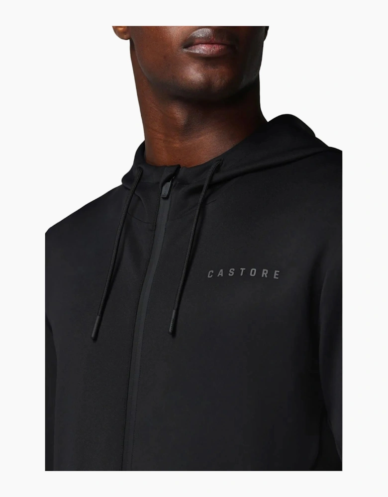 Flex Full Zip Men's Black Hooded Sweatshirt