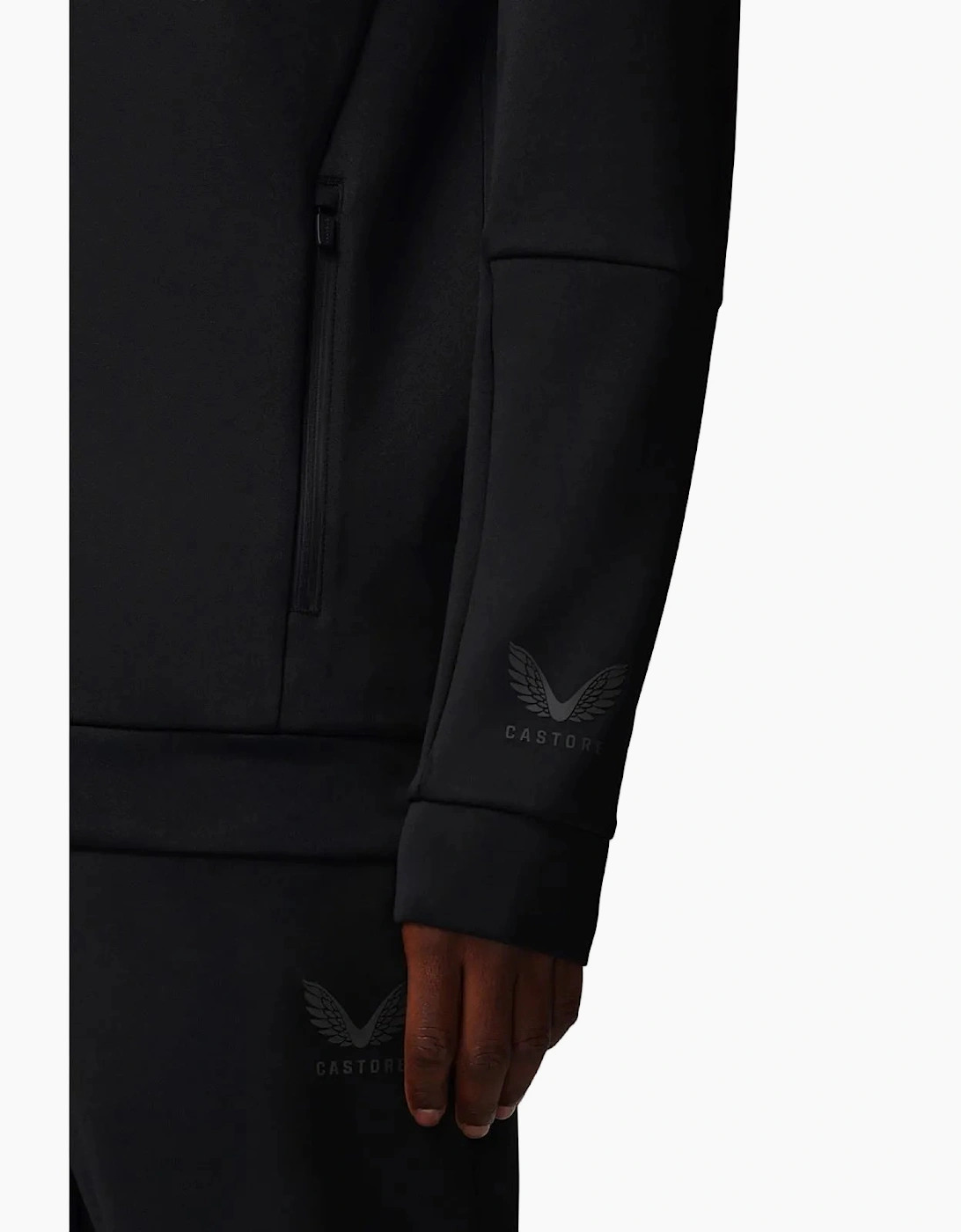 Flex Full Zip Men's Black Hooded Sweatshirt