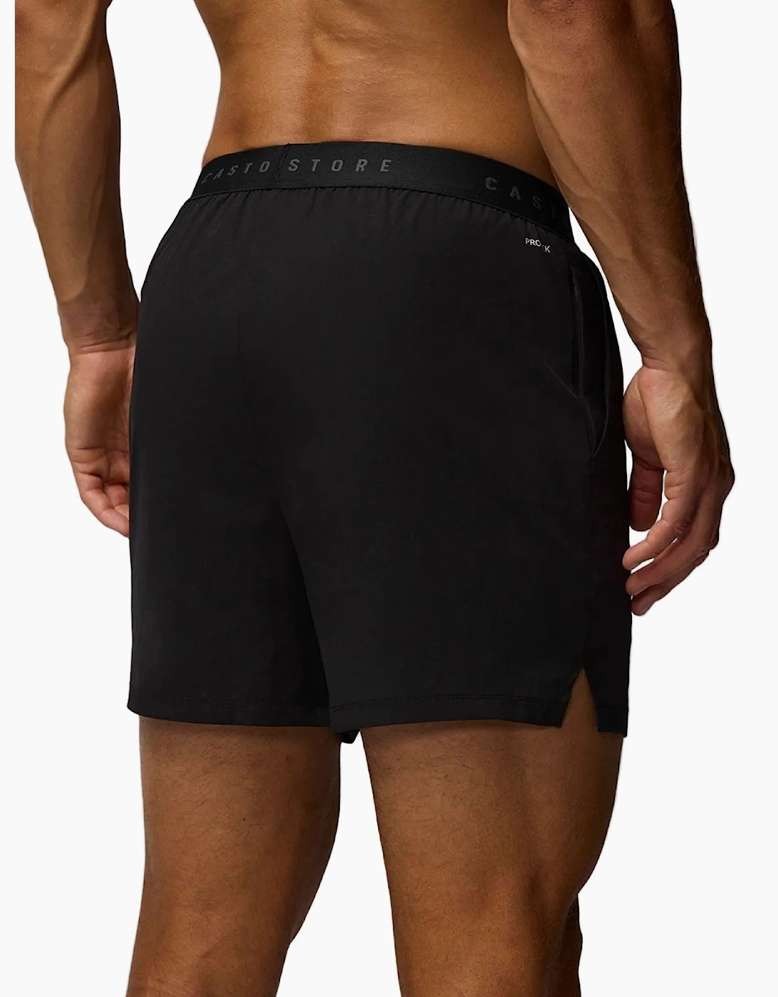 5" Branded Elastic Men's Black Activewear Shorts
