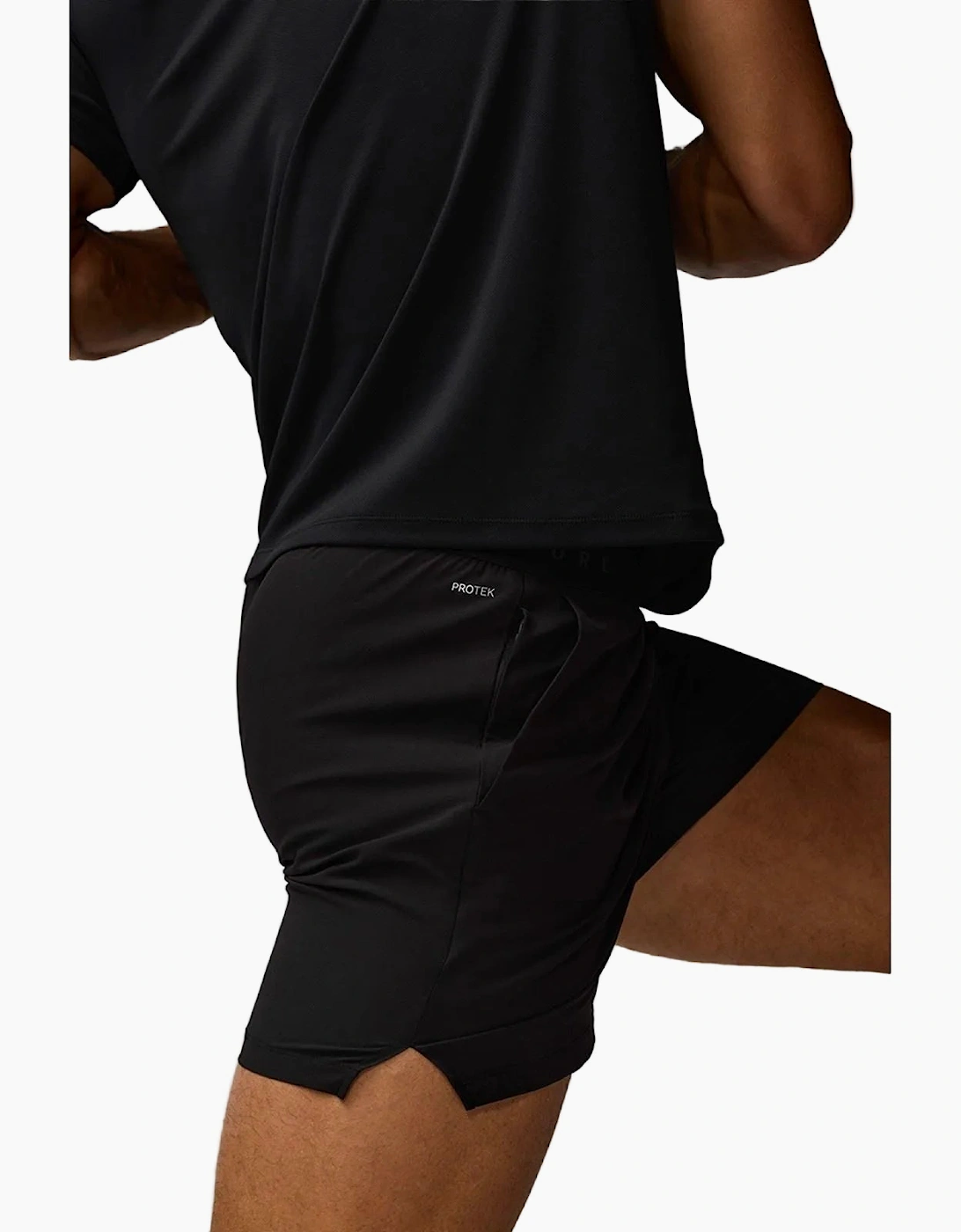 5" Branded Elastic Men's Black Activewear Shorts