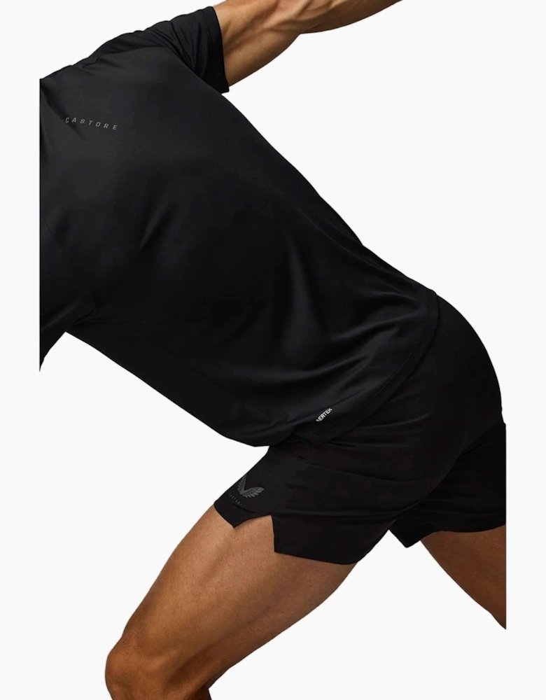 5" Branded Elastic Men's Black Activewear Shorts