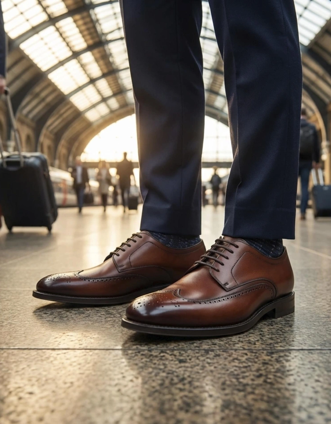 Loake Bale Derby Punched Brogue Scotch Patina