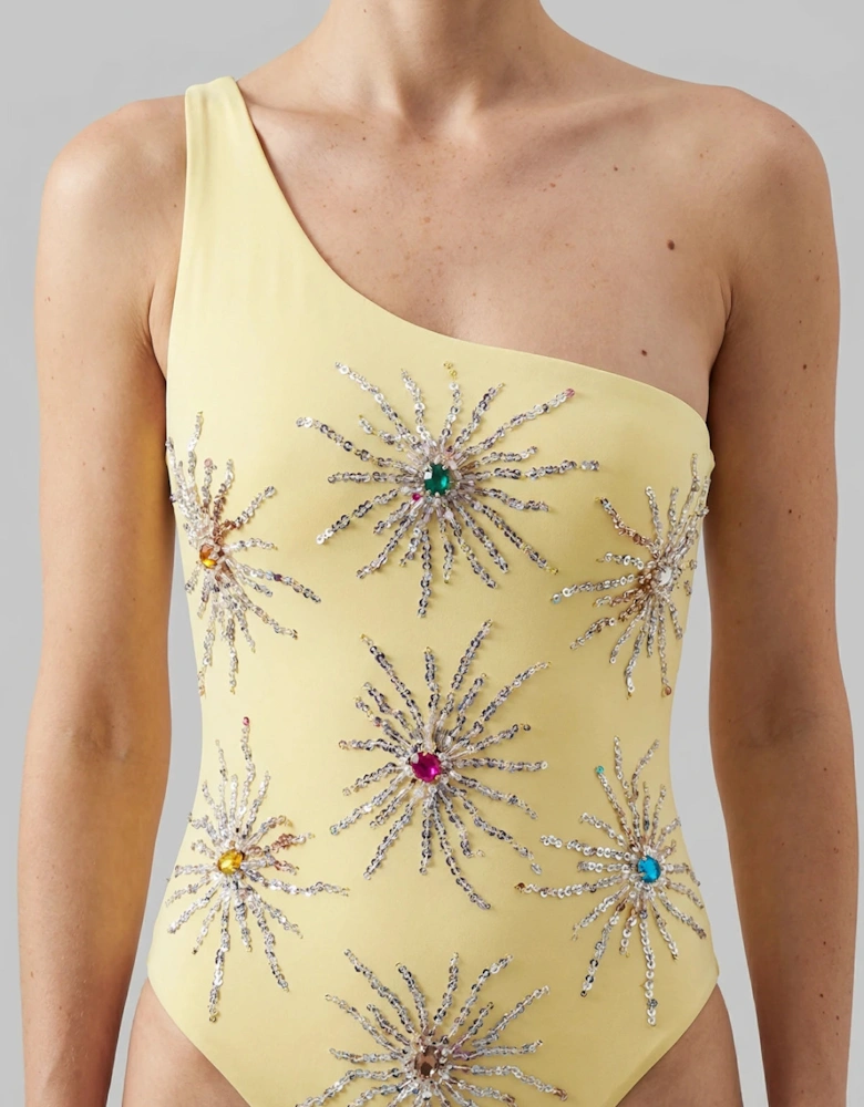 Callie One Shoulder Swimsuit - Yellow