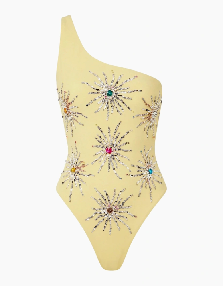 Callie One Shoulder Swimsuit - Yellow