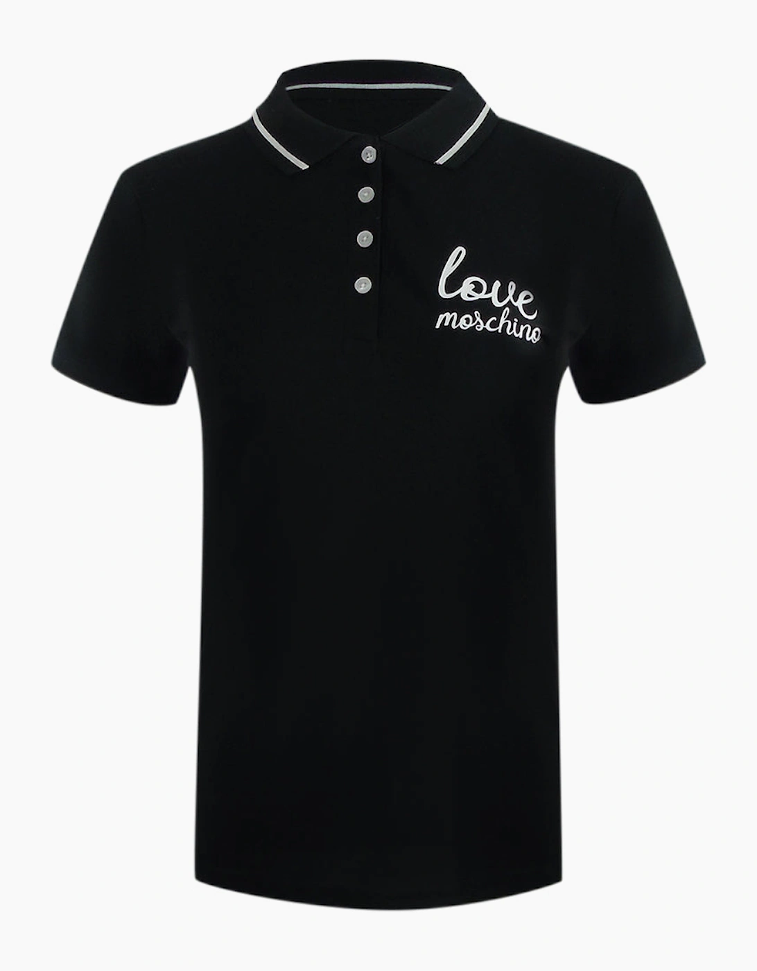 Love Moschino Signature Logo Black Polo Shirt