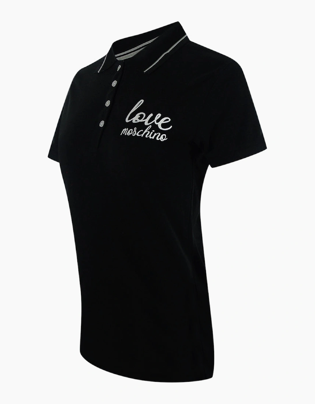 Love Moschino Signature Logo Black Polo Shirt