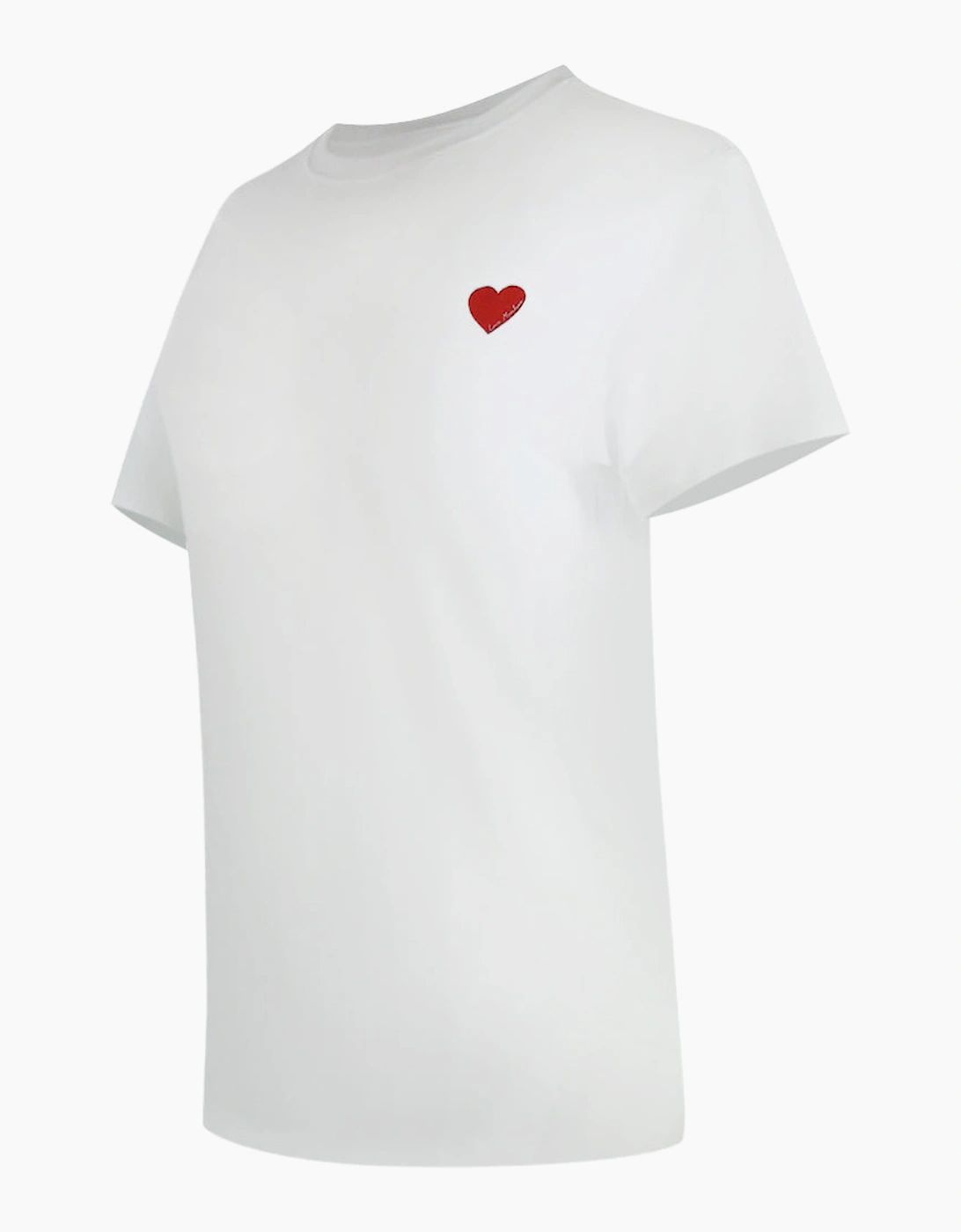 Love Moschino Women's White Red Heart Logo T-Shirt  18/16 Xl
