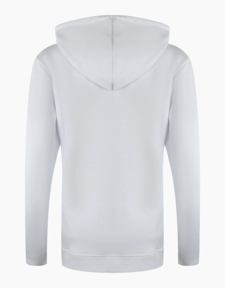 Love Moschino Small Red Heart Logo Zip White Hoodie