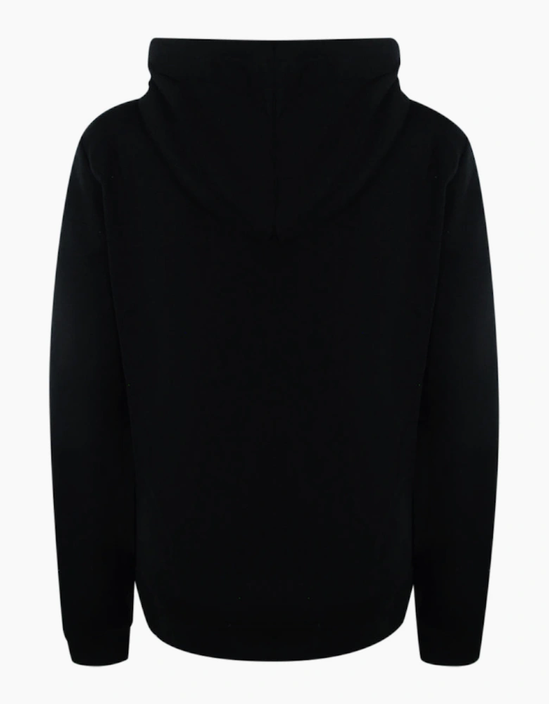 Love Moschino Silver Large Heart Logo Black Hoodie